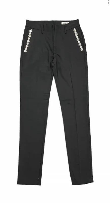 French Style Casual Street Women Lizzy Fancy Trouser In Black