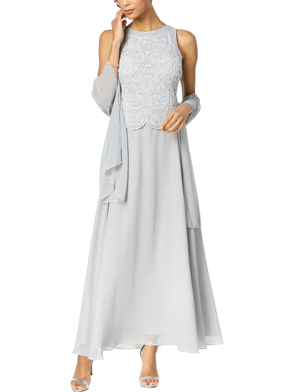 Basic Version Sports Design Womens Chiffon 2PC Evening Dress