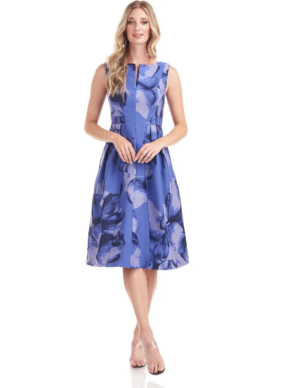 Lazy Home Celebrity Must-have Womens Floral Midi Cocktail and Party Dress
