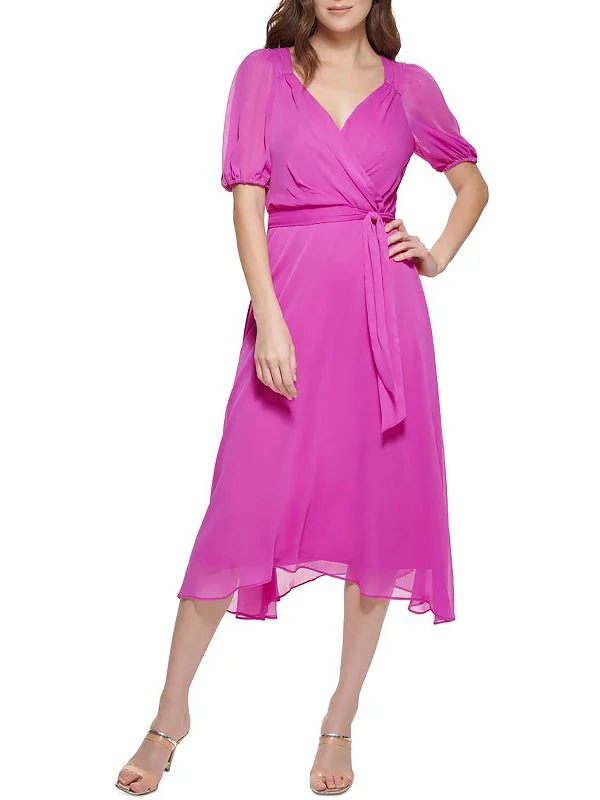 New Autumn And Winter Styles Sports And Leisure Womens Gathered Calf Midi Dress