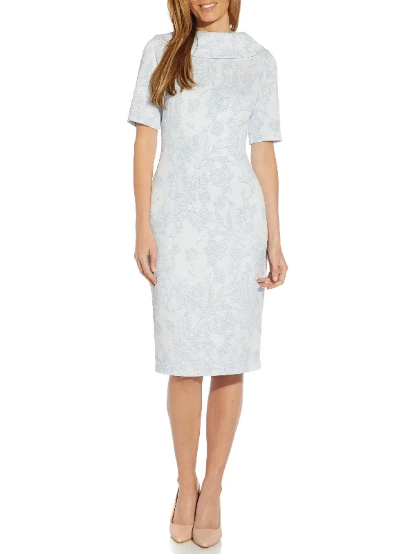 Exquisite Craftsmanship Comfortable Series Womens Metallic Envelope Neck Sheath Dress