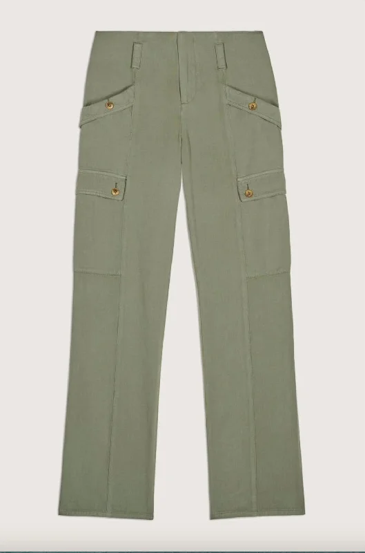 Sweet Style High-end Design Women's Pantalon Dada Pants In Khaki Sage