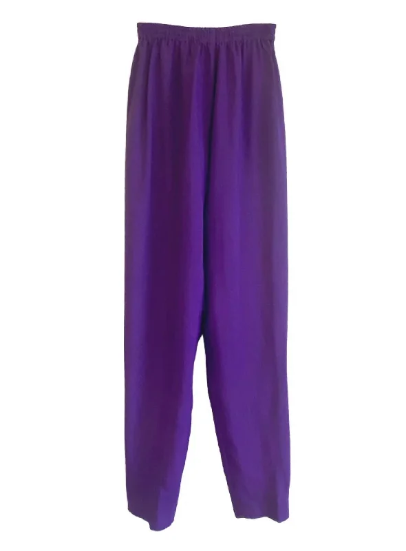 Classic Style Luxury Style Women's Ripstop Elastic Pants In Violet