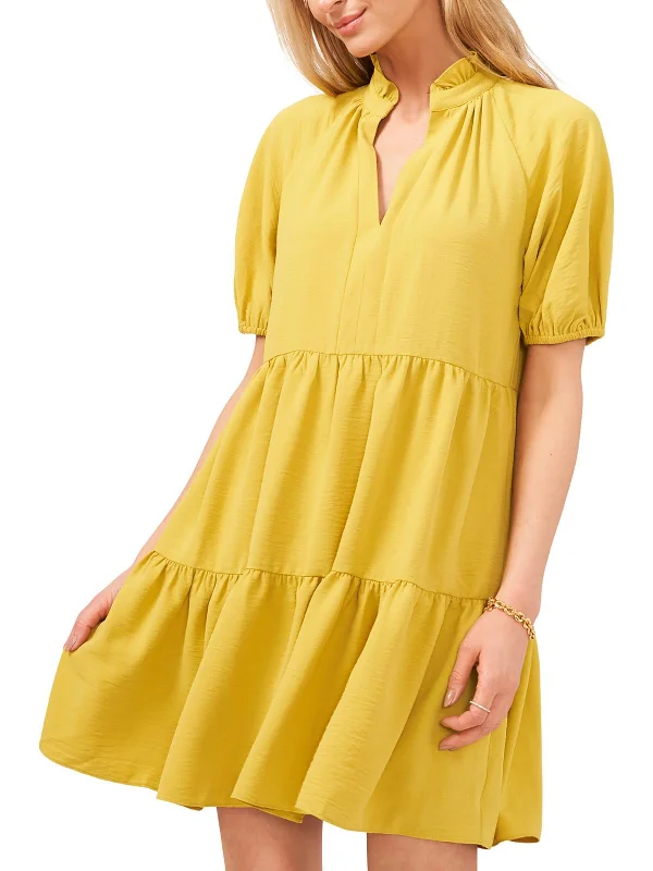 Elegant Wear Wearable At Home Or Out Womens Tiered Short Mini Dress