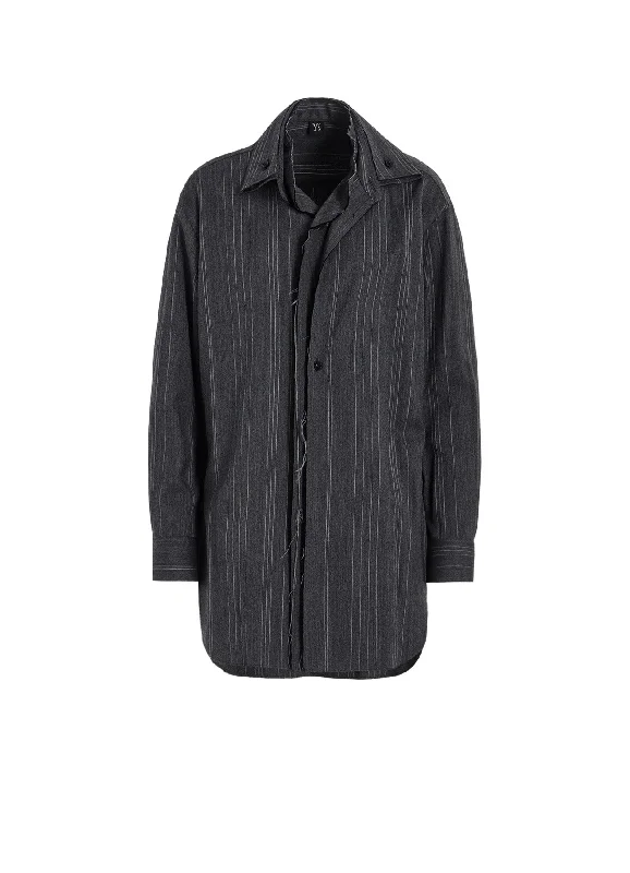 Comfortable Mind Urban Style W/RY RANDOM HERRINGBONE DOUBLE COLLAR SHIRT