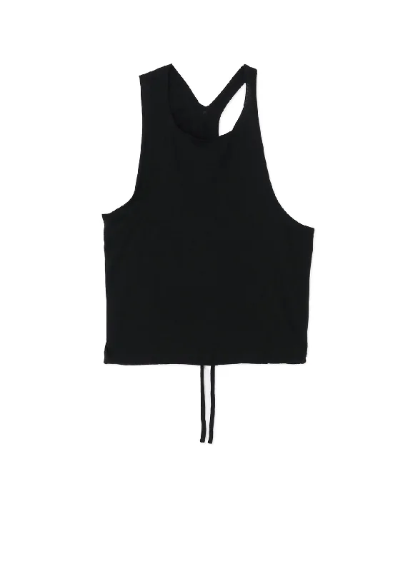Fresh And Capable Lazy Home COTTON/LINEN PLAIN STITCH WIDE TANK TOP