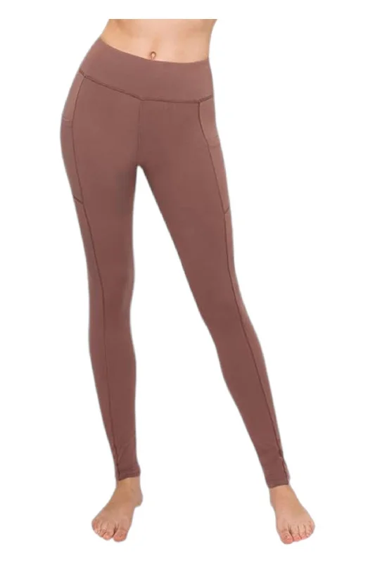 Personalized Wear Fresh And Natural Athleisure Leggings With Pockets In Almond