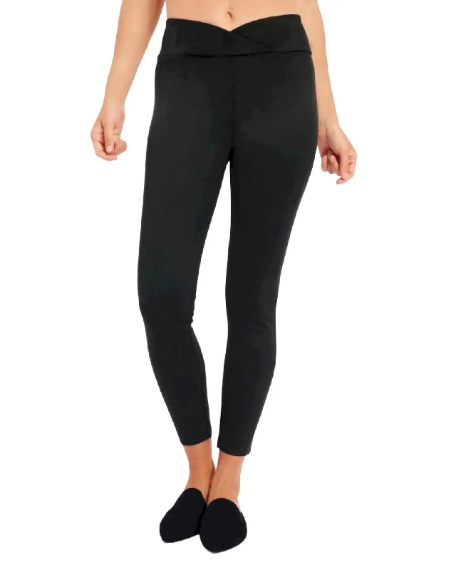 Minimal Style Sports And Leisure Suede Legging In Black