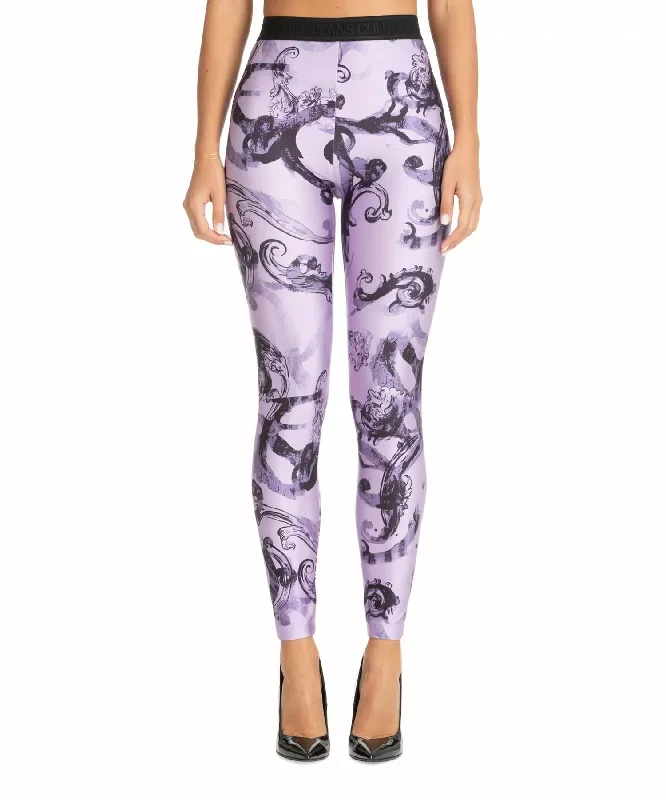 Fashionable And Fashionable Elegant And Noble Watercolour Couture Leggings In Lilac